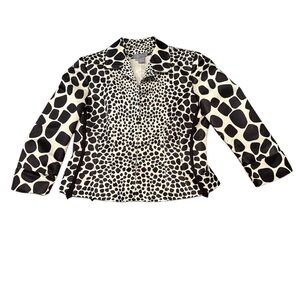 Carlisle ECCOCI Black/White Silk Animal Print Jacket Size 12